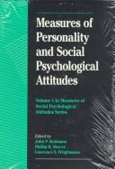 Cover of: Measures of personality and social psychological attitudes