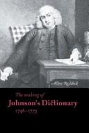 Cover of: The making of Johnson's dictionary, 1746-1773 by Allen Hilliard Reddick
