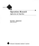 Cover of: Operations research by Wayne L. Winston, Wayne L. Winston