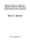 Cover of: Mary Diana Dods, a gentleman and a scholar by Betty T. Bennett
