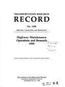 Cover of: Highway maintenance operations and research 1990.