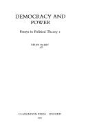 Cover of: Essays in political theory