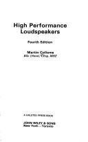 Cover of: High performance loudspeakers by Martin Colloms