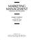 Cover of: Marketing management