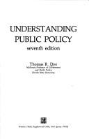 Cover of: Understanding public policy
