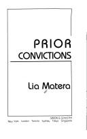 Cover of: Prior convictions by Lia Matera
