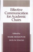 Cover of: Effective communication for academic chairs