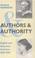 Cover of: Authors and authority