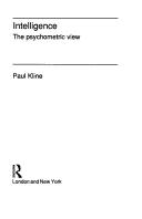 Intelligence by Paul Kline
