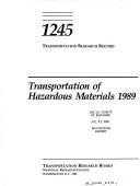 Cover of: Transportation of hazardous materials, 1989.