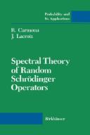 Cover of: Spectral theory of random Schrödinger operators
