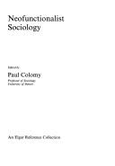 Cover of: Neofunctionalist sociology