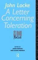 Cover of: A Letter Concerning Toleration by edited by John Horton and Susan Mendus.