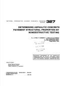 Cover of: Determining asphaltic concrete pavement structural properties by nondestructive testing by R.L. Lytton ... [et al.].