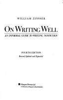 Cover of: On writing well by William Zinsser