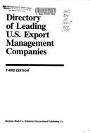 Cover of: Directory of leading U.S. export management companies.