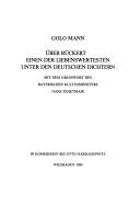 Über Rückert, einen der Liebenswertesten unter den deutschen Dichtern by Golo Mann