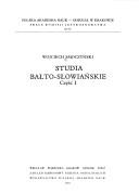 Cover of: Studia bałto-słowiańskie by Wojciech Smoczyński