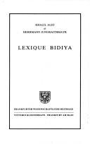 Cover of: Lexique bidiya: une langue centre-africaine (République du Tchad)
