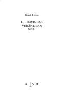 Cover of: Geheimnisse verändern sich