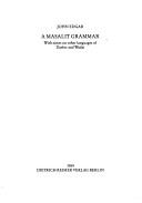 Cover of: A Masalit grammar by John Edgar