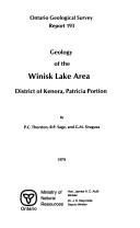 Cover of: Geology of the Winisk Lake area, District of Kenora, Patricia portion