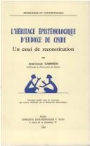 Cover of: L' héritage épistémologique d'Eudoxe de Cnide: un essai de reconstitution