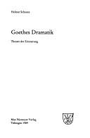 Cover of: Goethes Dramatik: Theater der Erinnerung
