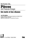 Cover of: Lectures de-- Pièces de Francis Ponge: les mots et les choses