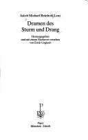Cover of: Dramen des Sturm und Drang