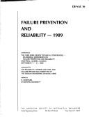 Cover of: Failure prevention and reliability, 1989 | Conference on Failure Prevention and Reliability (8th 1989 MontreМЃal, QueМЃbec)