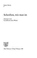 Cover of: Schreiben, wie man ist: Hermann Lenz, Grundlinien seines Werkes