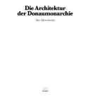 Cover of: Die Architektur der Donaumonarchie by Moravánszky, Ákos.