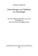 Untersuchungen zum Volksbuch von Eulenspiegel by Edward Schröder