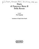 Diario di Francesco Maria II della Rovere by Della Rovere, Francesco Maria duca d'Urbino