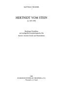 Cover of: Hertnidt vom Stein (ca. 1427-1491) by Matthias Thumser