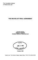 Cover of: The Inuvialuit Final Agreement by Keeping, Janet, Marie