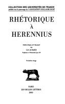 Cover of: Rhétorique à Herennius by texte établi et traduit par Guy Achard.