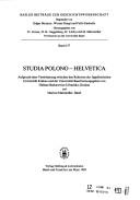 Cover of: Studia Polono-Helvetica