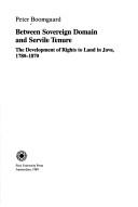 Cover of: Between sovereign domain and servile tenure by P. Boomgaard