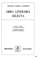 Cover of: Obra literaria selecta