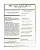 Cover of: Marriage licensing laws: a state by state guide