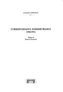 Cover of: Correspondance Ansermet-Ramuz, 1906-1941 by Ernest Ansermet