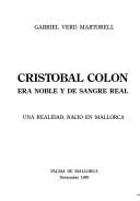 Cover of: Cristóbal Colón by Gabriel Verd Martorell