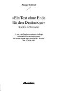 Cover of: Ein Text ohne Ende für den Denkenden by Schmidt, Rüdiger