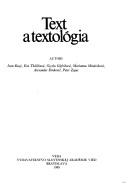 Cover of: Text a textológia