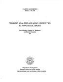 Prosodic analysis and Asian linguistics by Bradley, David, Eugénie J. A. Henderson, Martine Mazaudon