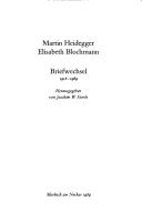 Cover of: Martin Heidegger, Elisabeth Blochmann by Martin Heidegger