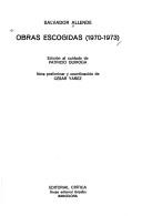 Cover of: Obras escogidas (1970-1973)