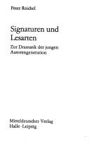 Cover of: Signaturen und Lesarten: zur Dramatik der jungen Autorengeneration